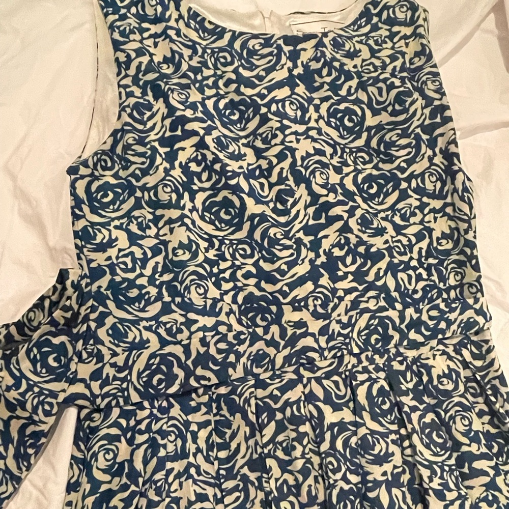 Teal Floral A line Dress. Size M/L